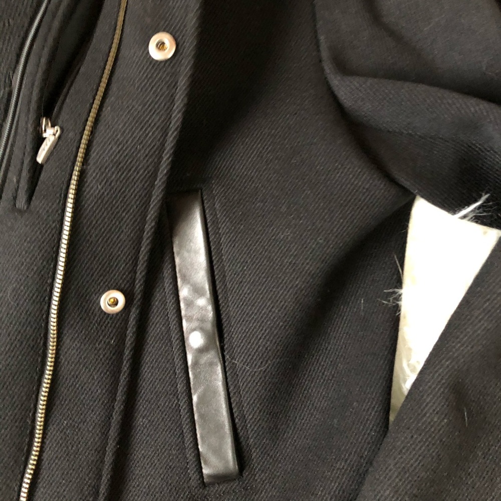 Leather trimmed Cole Haan Pea Coat - Picture 8 of 8